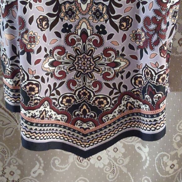 New Kona Sol Boho Top Women's Size S Lavendar Floral Geometric Halter shelf bra - Picture 3 of 7